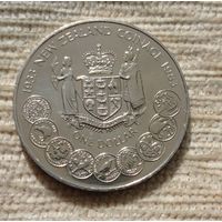 Werty71 Новая Зеландия 1 доллар 1983 50 лет чеканке монет Крона