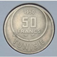 Тунис 50 франков 1950 г. В холдере