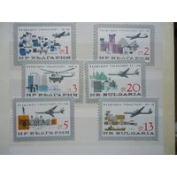 Болгария 1965г. Авиа почта. Воздушный транспорт. Михель 1583-88. MNH Авиация Самолет Архитектура