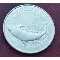 Фолклендские острова 50 пенсов, 1998 Всемирный фонд дикой природы - Южный белобокий дельфин