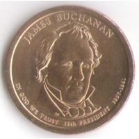 1 доллар США 2010 год 15-й Президент Джеймс Бьюкенен _состояние аUNC