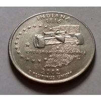 25 центов, квотер США, штат Индиана, P