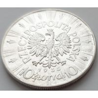 Польша, 10 злотых 1935 Пилсудский. В блеске. С рубля.