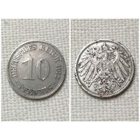 Германия 10 пфеннигов 1912 D