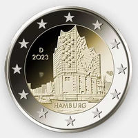 2 евро 2023 Германия D Гамбург UNC из ролла