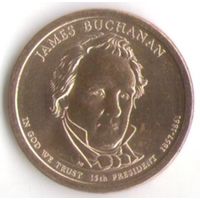 1 доллар США 2010 год 15-й Президент Джеймс Бьюкенен _состояние аUNC