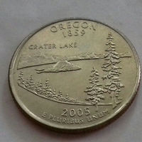 25 центов, квотер США, штат Орегон, P D