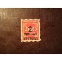 Германия 1923 г.Надпечатка 2 миллиона марок./24а/