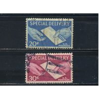 США Экспресс почта 1954 Передача письма Полная #682-3