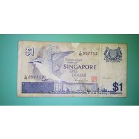 Банкнота 1 доллар Сингапур 1976 г.