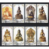 Буддистские статуэтки Монголия 1988 год серия из 8 марок