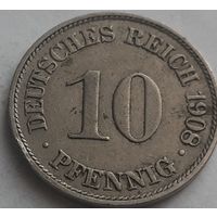 Германия 10 пфеннигов, 1908 А