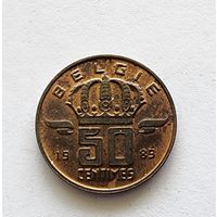 Бельгия 50 сантимов, 1989 Надпись на голландском - 'BELGIE'