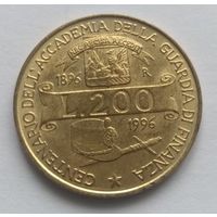 Италия, 200 лир  1996 год.