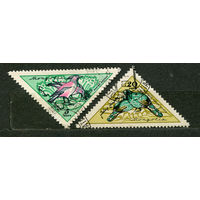 Птицы. Монголия. 1961. Серия 2 треугольные марки
