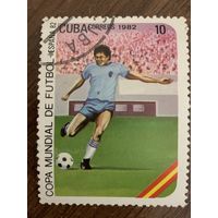 Куба 1982. Чемпионат Испания-82 по футболу. Марка из серии