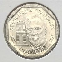 Франция 2 франка 1995 г. 100 лет со дня смерти Луи Пастера. В холдере