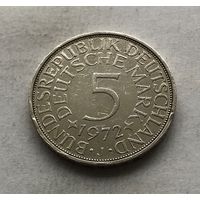 Германия ФРГ 5 марок 1972 (J - Гамбург) - серебро
