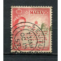 Британские колонии - Мальта - 1956/1957 - Королевский свиток 3Р - [Mi.243] - 1 марка. Гашеная.  (LOT AJ19)