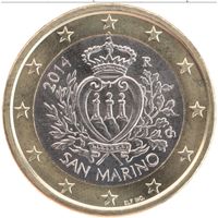 Сан-Марино 1 евро 2014 Unc в холдере