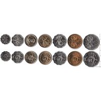 Свазиленд (Эсватини) набор монет 5, 10, 20, 50 центов; 1, 2, 5 лилангени, UNC.