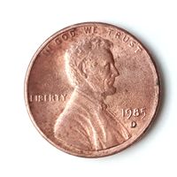 США 1 цент 1985 г. D