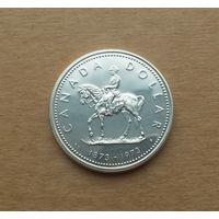 Канада, доллар 1973 г., серебро 0.500, 100 лет конной полиции Канады, Елизавета II (1952-2022)