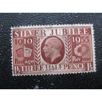 Великобритания 1935 год 25 лет правления Георга V 1 1/2 пенни