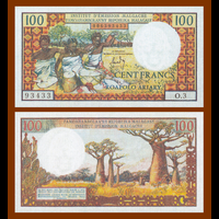 [КОПИЯ] Мадагаскар 100 франков 1966 с водяным знаком