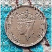 Колония Малайзия 10 центов 1950 года, UNC. Король Георг VI.