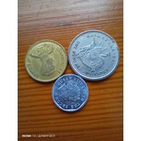 Уганда 100 шиллингов 2008, Восточные Карибы 1 цент 2011, Тайланд -96