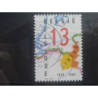 Бельгия 1989 150 лет провинции Лимбург, карта