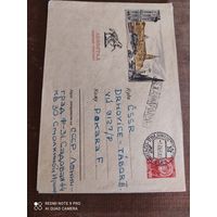 Конверт 1963 Ленинград штемпель марка международная почта  2 шт