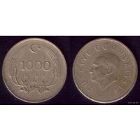 1000 лир 1991 год Турция Круглая