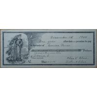 Чек 125 долларов 1.12.1904 года