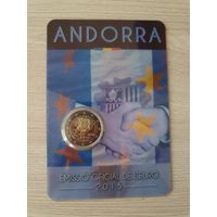 Монета Андорра 2 евро 2015 25 лет подписания таможенного соглашения с ЕС БЛИСТЕР