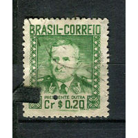 Бразилия - 1947 - Президент Эурико Гаспар Дутра 0,20Cr - [Mi.718AX] - 1 марка. Гашеная.  (Лот 15EQ)-T7P7