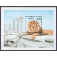2001 Либерия 4313/B439 Кошки - Львы 5,50 евро
