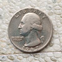 1/4 доллара (квотер) 1967 года США.