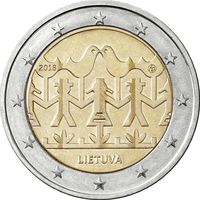 2 евро 2018 Литва Праздник песни и танца UNC из ролла