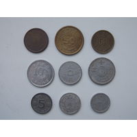Набор монет Японии 1930-40х годов.