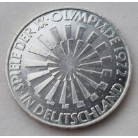 10 марок Серебро  Германия 1972 год "XX Летняя Олимпиада Мюнхен 1972 Эмблема"