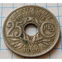 Франция 25 сантимов, 1920     ( 3-7-2 )