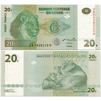 Конго. 20 франков (образца 2003 года, P94A, G&D, UNC)