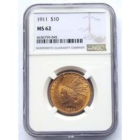 10 USD   1911.  NGC MS-62