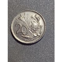 ЮАР  20 центов 1990 года
