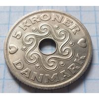 Дания 5 крон, 1991         ( 3-2-1 )