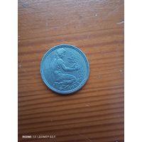 Германия 50 пфеннигов, 1950 Отметка монетного двора: "G"   -75