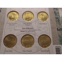 Набор монет Чехии "Великие люди Чехии"  , 2019 г в Банковской упаковке (6 штук)