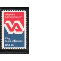 США-1980, (Мих.1432) , ** , Ветераны(одиночка),